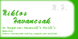 miklos havancsak business card